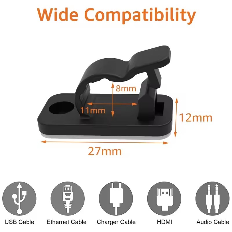자체 접착식 케이블 클립, 케이블 정리 도구, 책상 정 - Car Cable Organizer 리뷰 및 가격