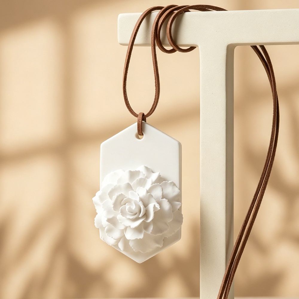 흰색 세라믹 소재의 3D 입체 디자인 미니멀리즘 스타일 - Car Air Freshener 리뷰 및 가격