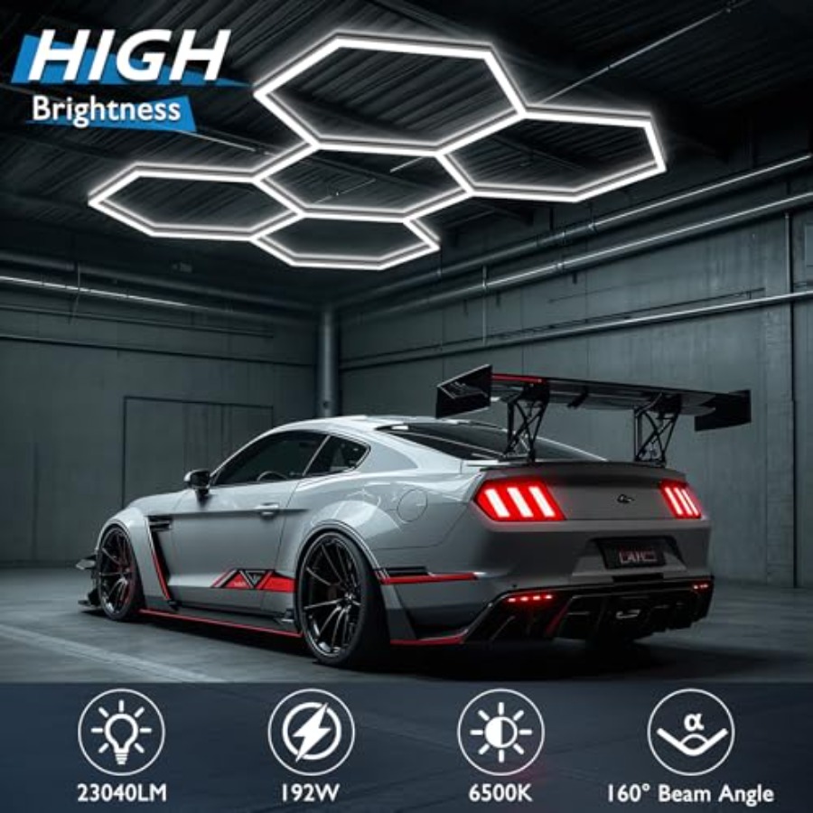육각형 차고 조명, LED 허니콤 천장 조명, 192W - Car Led Light 리뷰 및 가격